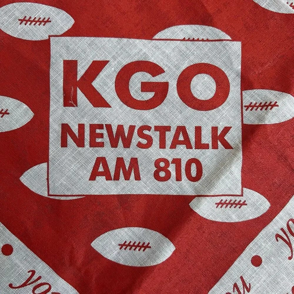 Vintage The Examiner KGO AM 810 San Francisco 49ers Fans Bandana Scarf New White